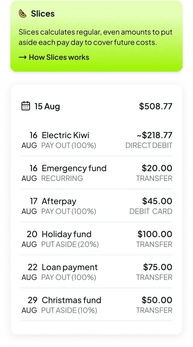 Smoothy app showing budgeting and bill smoothing